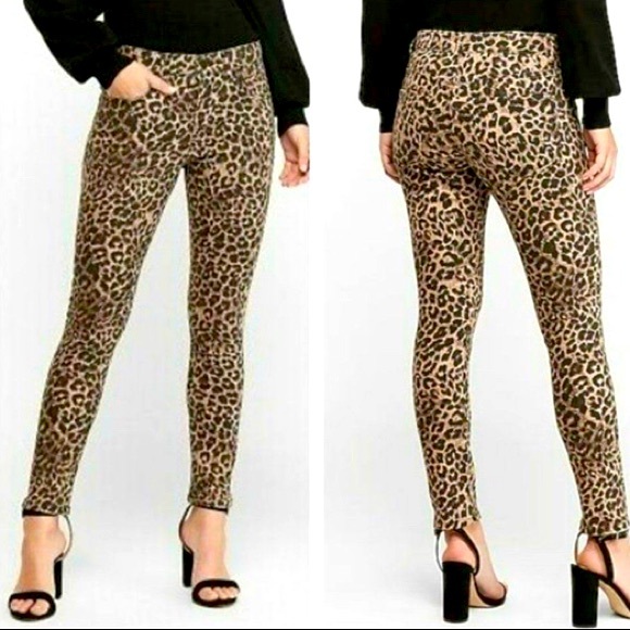 Express Leopard Skinny Jeans - Picture 1 of 4